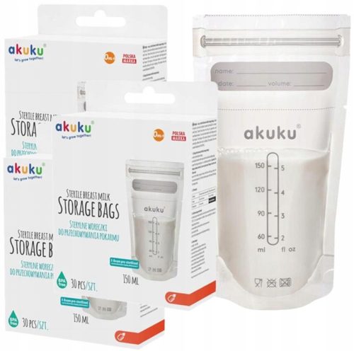 Akuku živilske vrečke za shranjevanje pokarmu 150ml 3x30szt