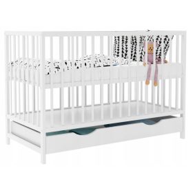 MAŁGOSIA postelja s predalom, bela, 120x60