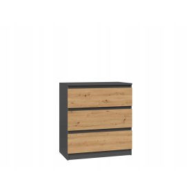 Komoda MALWA M3 - Antracit / Hrast
