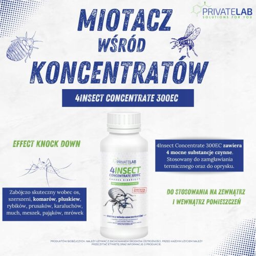 Tekočina proti ščurkom, komarjem, mravljam, muham, osam, pajkom, bolham, stenicam, srebrnim ribicam Private Lab 1 kg 1000 ml