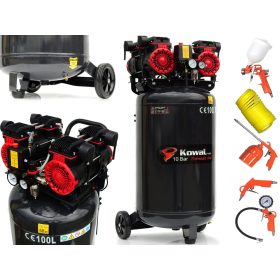   Optimized Name: Profesionalni brezoljni kompresor KowaL Polska K26+K 100 l 10 bar

Optimized Description: 
Profesionalni brezoljni kompresor KowaL Polska K26+K 100 l 10 bar je izjemno učinkovit in tih