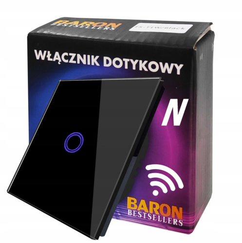 Stekleno stikalo na dotik, pametno, daljinsko vodeno, črno, moderno oblikovanje