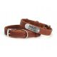 Eleganten pasji ovratnik s personalizacijo, model Cognac ID, velikost L