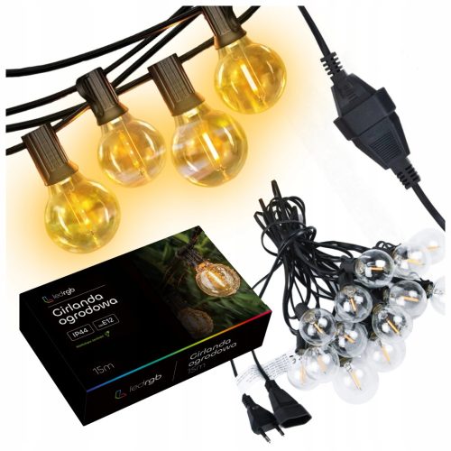 LED Girlanda Luči za Vrt 15m 50+1 Vodoodporna Žarnica