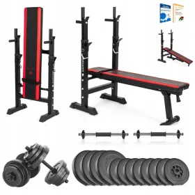    SAPPHIRE GYM 36kg bodybuilding SET BENCH bars UTEŽI dumbbells