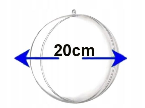 VELIKA AKRILNA BOŽIČNA KROGLA ZA OKRAŠEVANJE, 20 cm