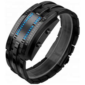 Moška ura SKMEI binarni zaslon srebrno-črna