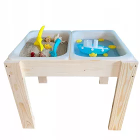 Montessori senzorna miza za otroke, kocke, pesek, voda
