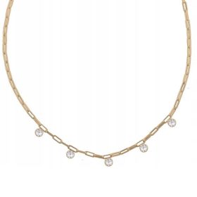    Srebrno pozlačena ogrlica z verižico iz kubičnega cirkonija