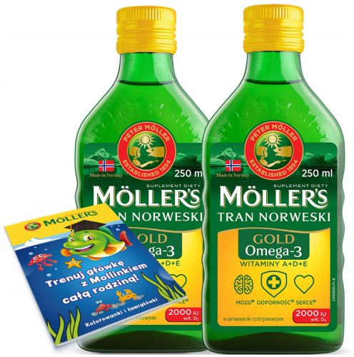 Möller's Gold Norveški Ribji Olje z Limonovo Aromo + Brezplačna Barvanka