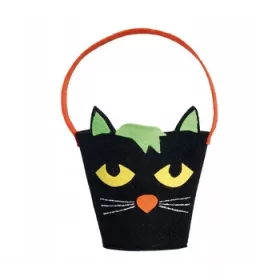   Košara za sladkarije "Mačka" črna Halloween 20 cm
