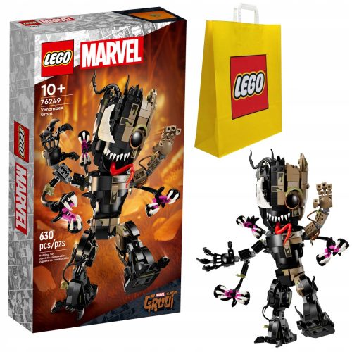 Zgradba LEGO Super Heroes 76249 Groot kot Venom + LEGO 6315792 VP PAPIRNATA VREČKA SREDNJA M 34X41X10 TE