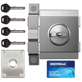   Gerda visokovarnostna površinska ključavnica TYTAN ZX Grafit PRAVA