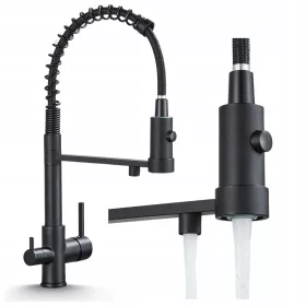   Ari Solid Spring samostoječa kuhinjska armatura bela, črna, granit, siva