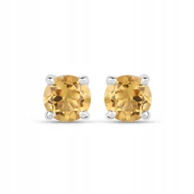  SREBRNI UHANI Z NARAVNIM CITRINOM