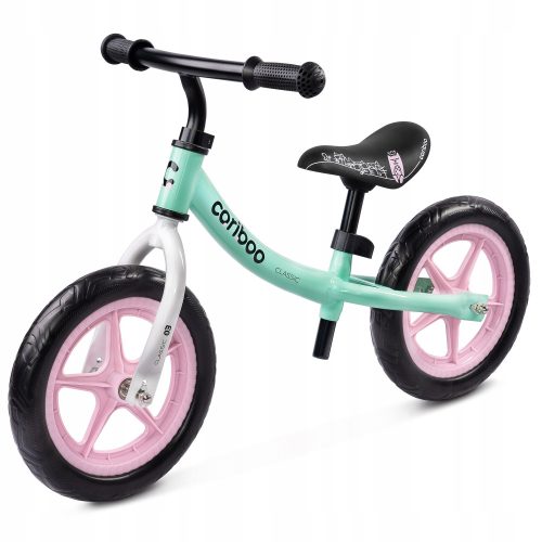 Ravnotežno kolo Cariboo Classic 12", roza, zelena