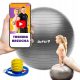 DrFit Pilates žoga za vadbo s tlačilko, 75 cm - siva