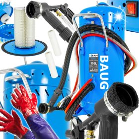 Profesionalna piaskarka mobilna syfonowa bez prahu 106L BAUG