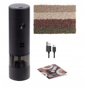   rni električni mlinček za poper, sol in začimbe s polnjenjem preko USB-C