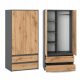 Moderne garderobna omara 90 x 180 x 50 cm s predalom hrast Wotan
