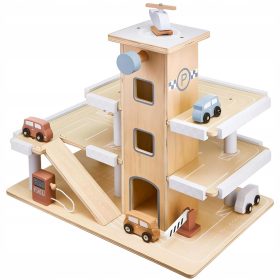 Leseni parkirni garaži z avtomobili Mamabrum