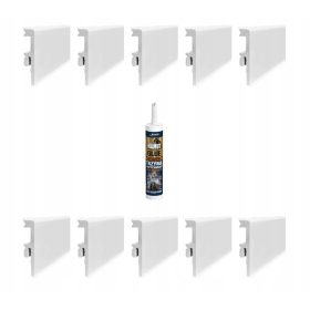 Bela PVC letvica Korner 250 x 75, dolžina 250 cm