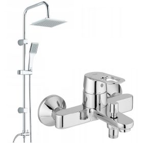   Grohe BAULOOP stenska armatura za kad + Kuchinox Hiro kubična dežna prha