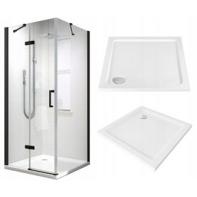   Tuš kabina Reihe Livo in kvadratna tuš kad Reihe Coda 90x90 cm