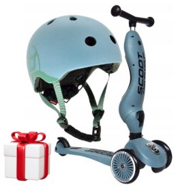   Highwaykick 1 Scoot & Ride 2v1 Trikolesni Skiro za Otroke, Modra + Kolesarska Čelada XXS-S