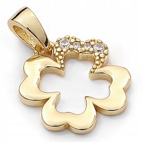 Srebrna obesek s cirkonijskim deteljicami