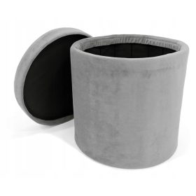 Okrogel puf za skladiščenje, siva