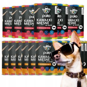   PAKO mešana mokra hrana za pse v pločevinki 24 X 415 - Raznolika izbira okusov za vašega psa!