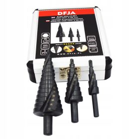   Visokokakovostni stožčasti stopnični svedri za božično jelko DFJA - 3 kos + etui