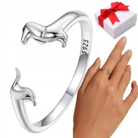 Nastavljiv srebrn prstan PES S925 + darilna škatla