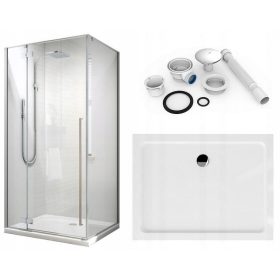  Tuš kabina 120x90x195 SLIM profil 6mm + NIZKA tuš kad + sifon