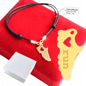 Zlata zapestnica za tekača na vrvici 925