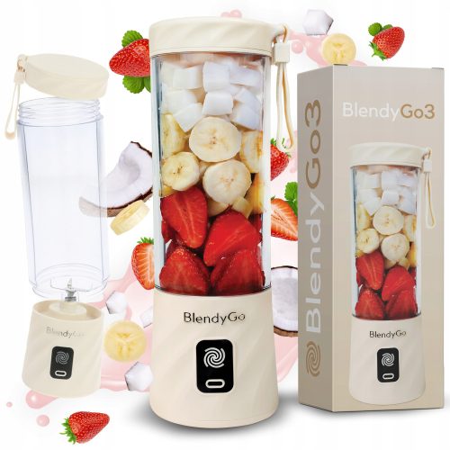 BlendyGo Mini Smoothie Mešalnik 3 250 W - Brezžični USB Blender za Smoothie