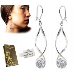  925 SREBRNI UHANI, VISEČE KROGLICE s CIRKONIJEM