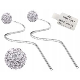  925 SREBRNI UHANI, VISEČE KROGLICE S CIRKONIJEM