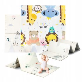   Dvostranska XXL izobraževalna penasta podloga ZOO 180x200 cm