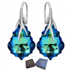    Srebro 925 Srebrni viseči uhani s kristali kot darilo za žensko