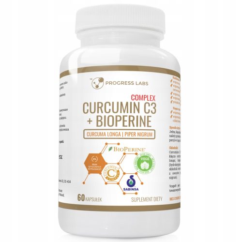 Kompleks kurkumin C3 500 mg + bioperin 10 mg - Prehransko dopolnilo za vegetarijance in vegane