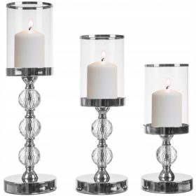 Svečnik Glamour Glass Lantern Set 1-2-3 kosov