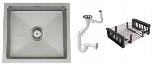 Eos Premium pomivalno korito iz nerjavečega jekla 450x400 mm s košaro in sifonom