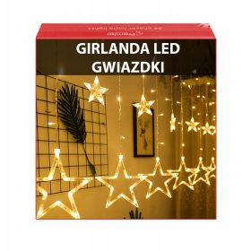   LED BOŽIČNE ZVEZDE VISEČA GARLANDA BOŽIČNE LUČKE LED ZAVESA