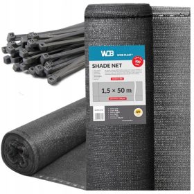 SENČNA MREŽA ZA OGRAJO 1,5x50m 95% ZACIENJENJA SIVA