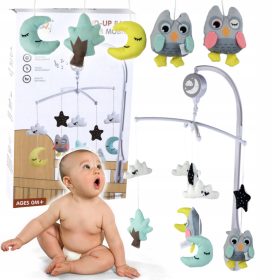 Glasbena karuzela za otroško posteljo Bela