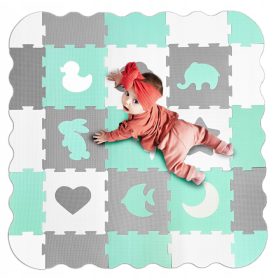   Mehka otroška podloga sestavljanka Happy Kiddo® - velika, debela, izobraževalna 25-delna ograja