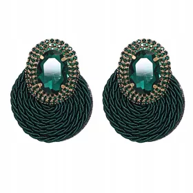  Zeleni veliki uhani z vintage smaragdnimi kamni