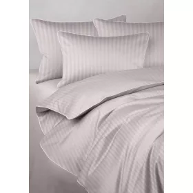   Posteljnina iz satena SAN ANTONIO srebrna vrtnica z belo obrobo 220x200 MARO HOME